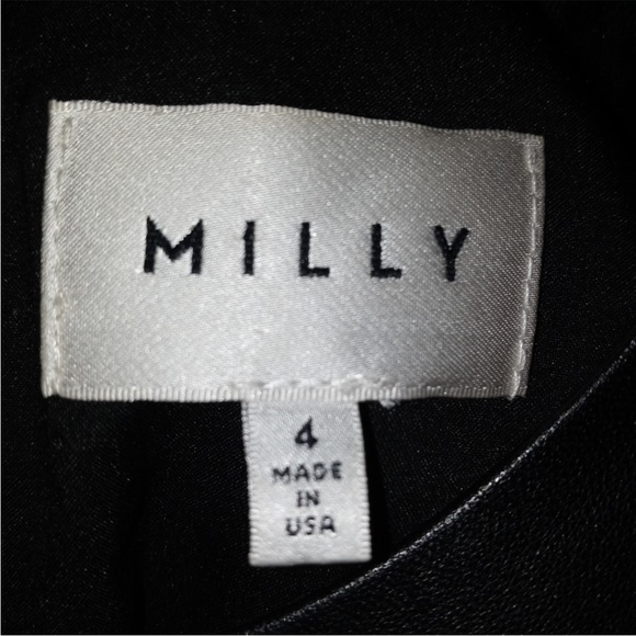 MILLY Metallic Dress with leather trim. - Picture 6 of 6